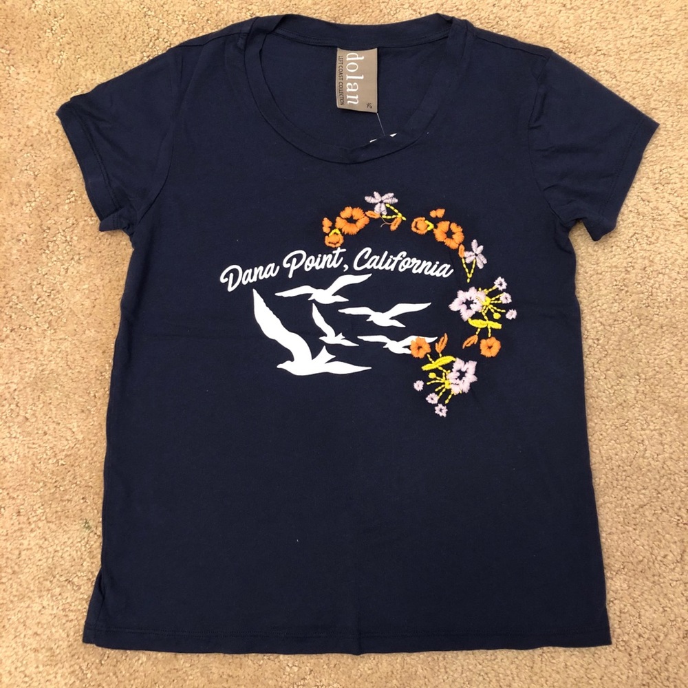 NWT Dolan Left Coast Graphic Embroidered T